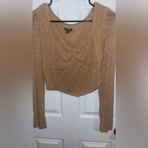 Cropped long sleeve blouse